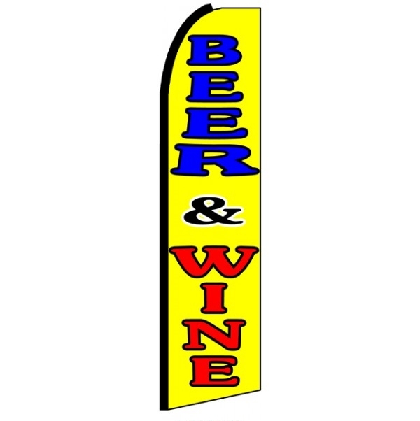 Beer & Wine Feather Flag 3' x 11.5'