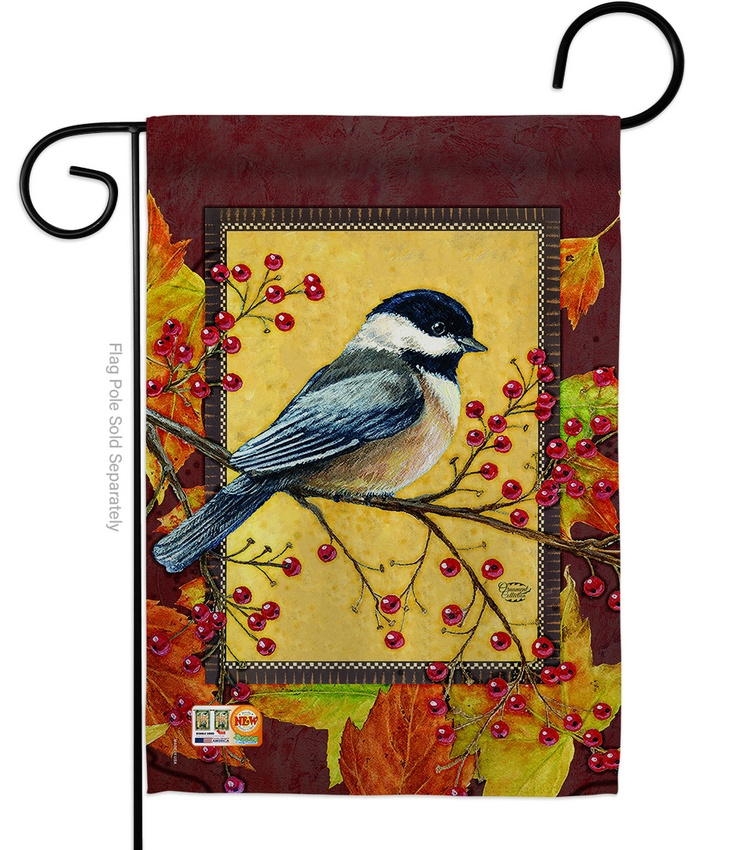Autumn Chickadee Garden Flag