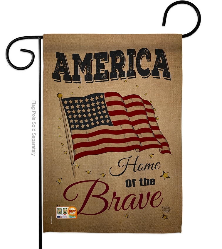 America Home Of The Brave Garden Flag