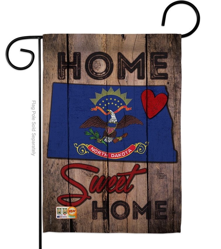 State North Dakota Home Sweet Garden Flag