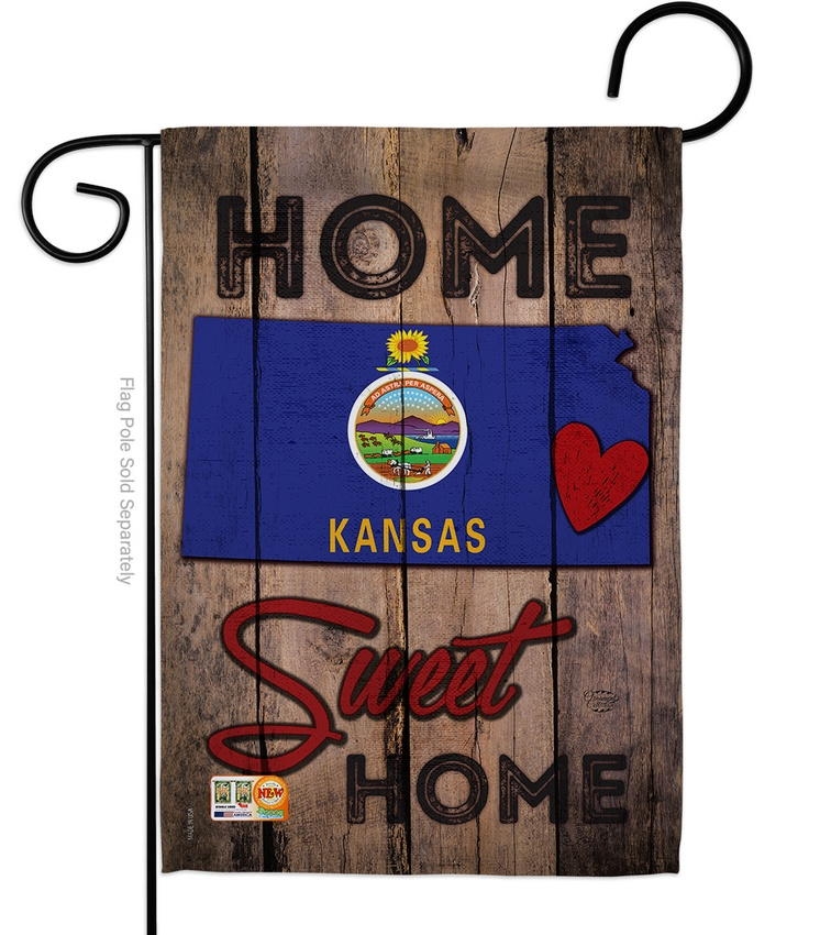 State Kansas Home Sweet Garden Flag