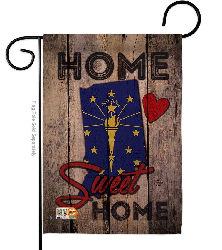 State Indiana Home Sweet Garden Flag