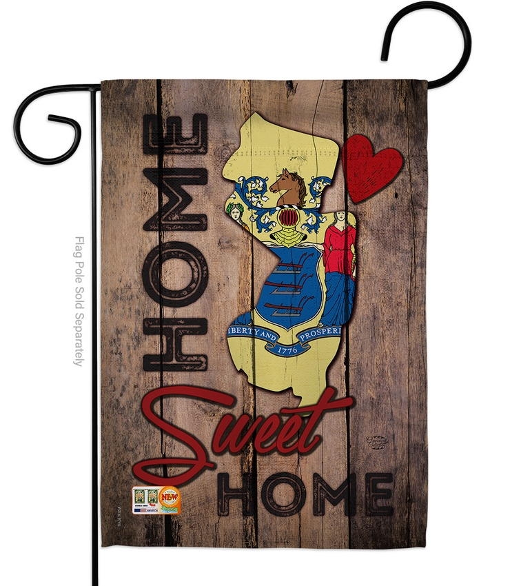 State New Jersey Home Sweet Garden Flag