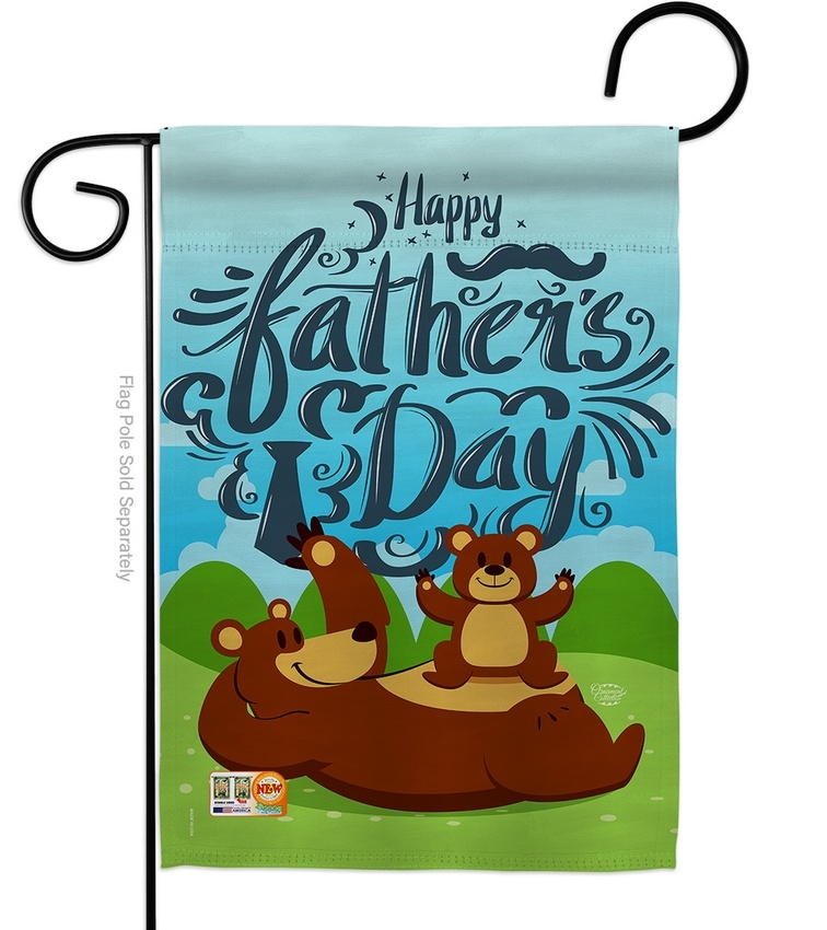 Beary Happy Father's Day Garden Flag
