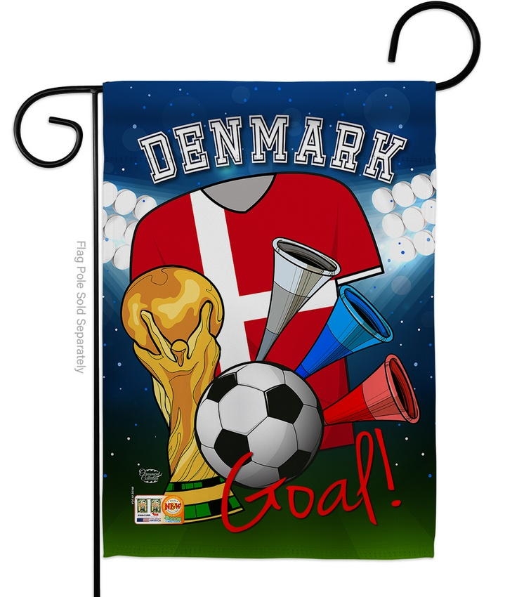 Denmark Soccer Garden Flag