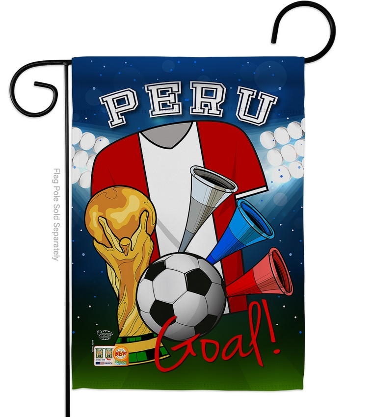 Peru Soccer Garden Flag