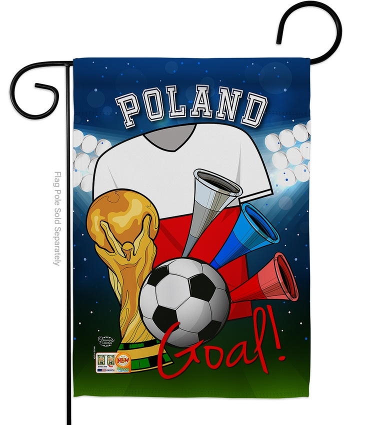Poland Soccer Garden Flag