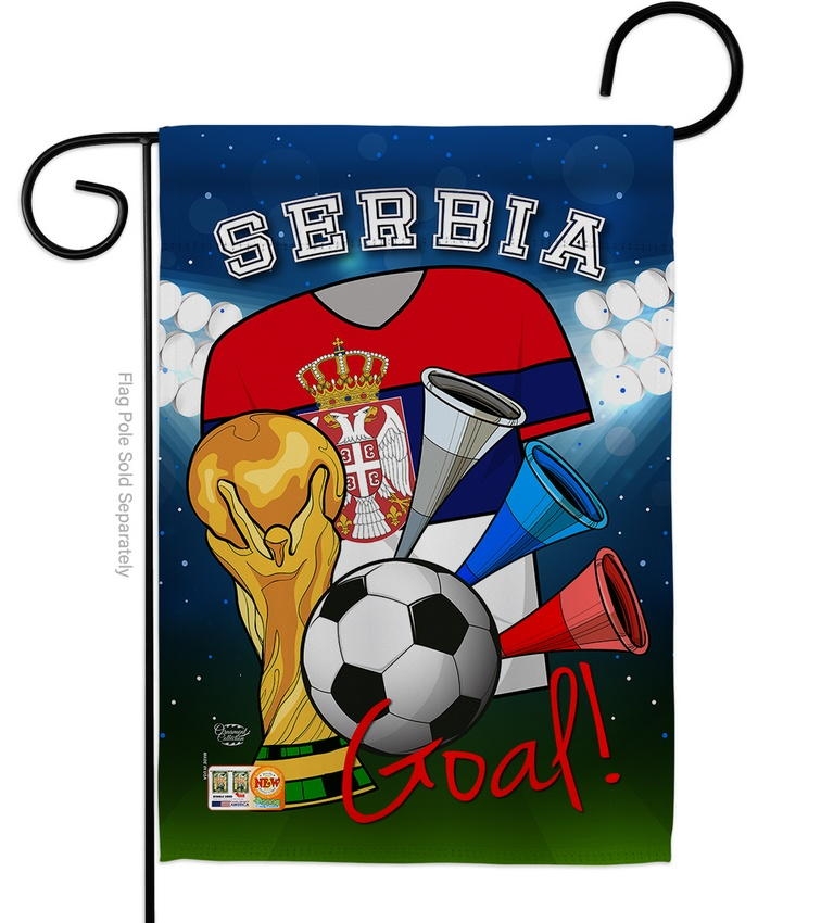 Serbia Soccer Garden Flag