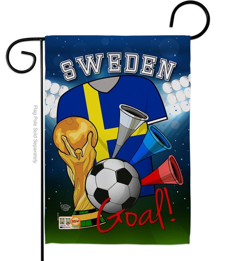 Sweden Soccer Garden Flag
