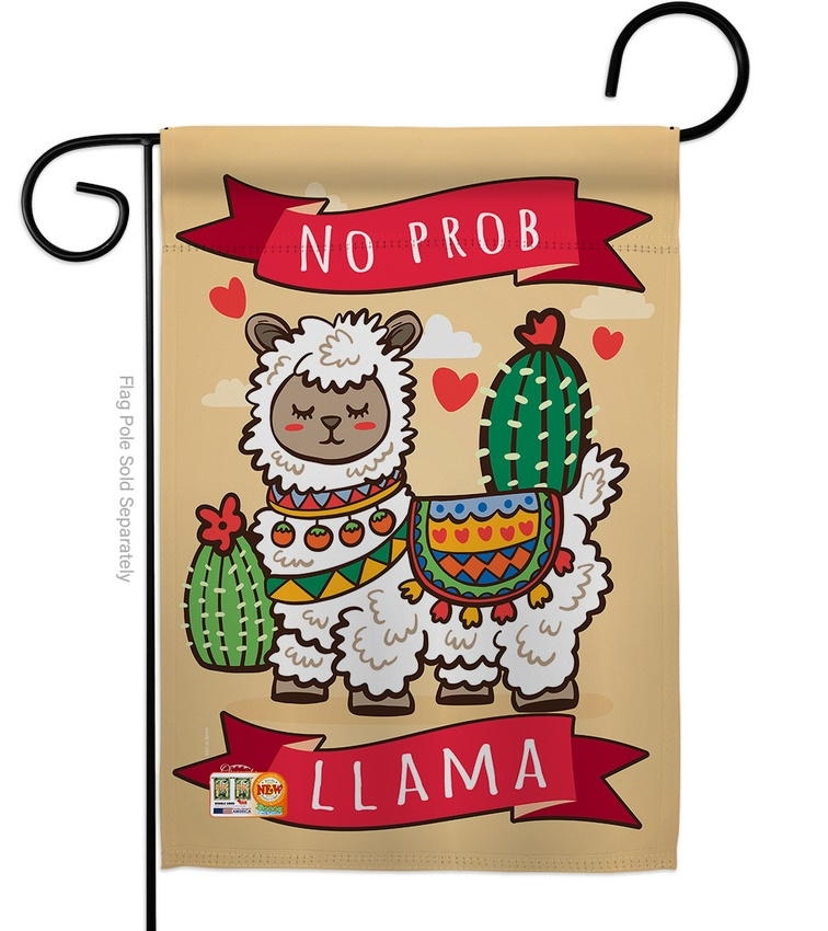 No Prob Llama Garden Flag