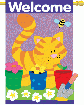 Garden Cat Garden Flag