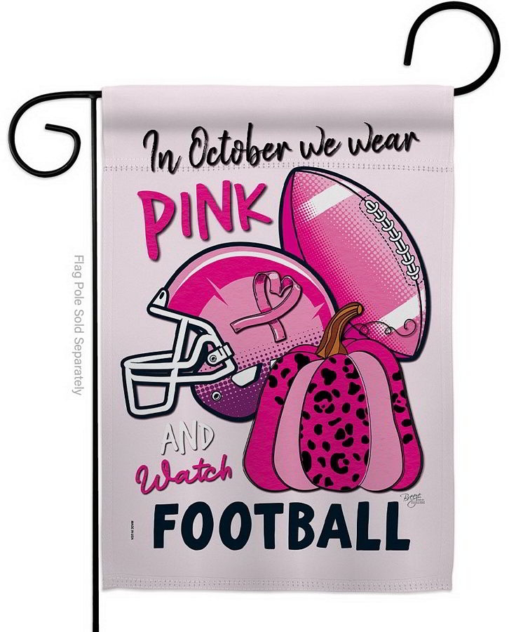 Pink Football Garden Flag