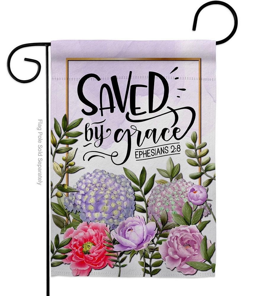 Saved By Grace Garden Flag