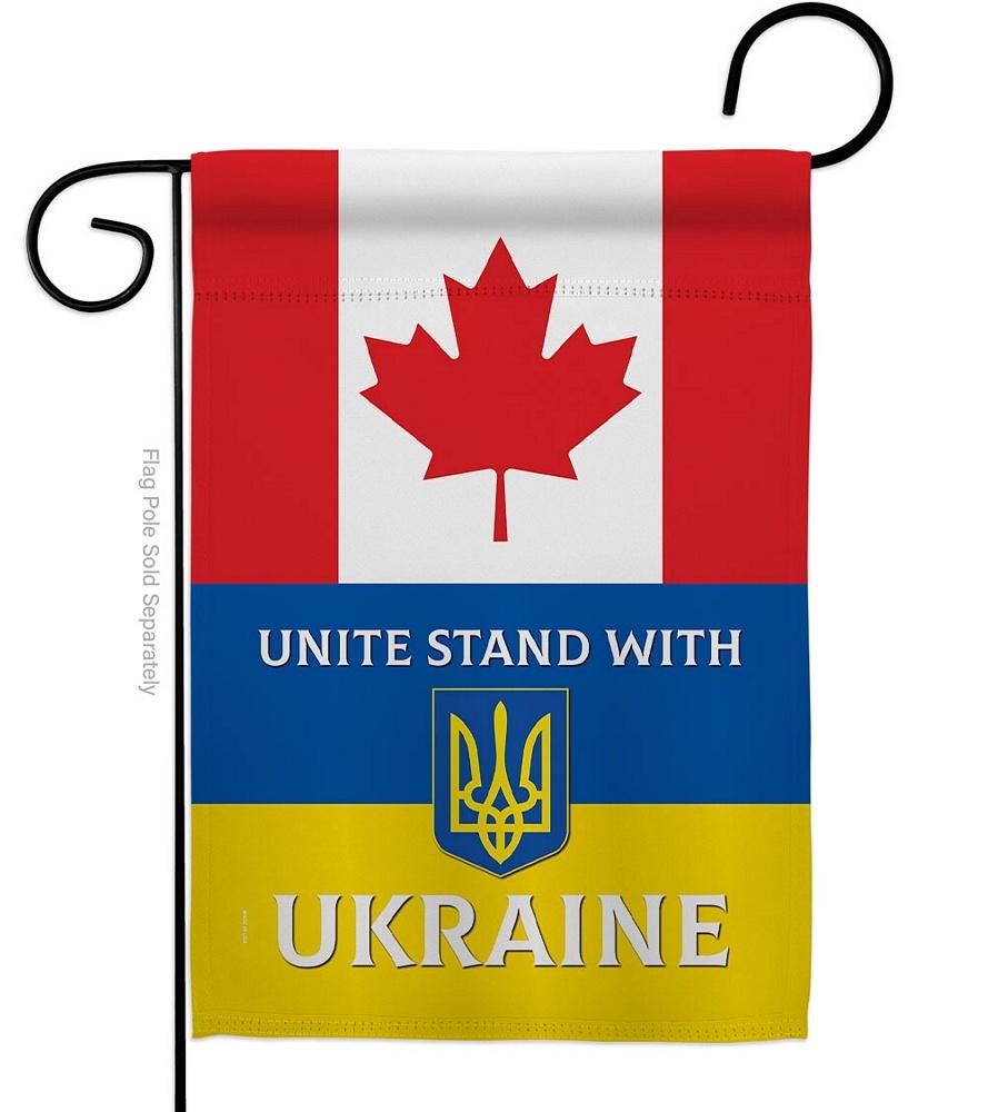 Canada Stand With Ukraine Garden Flag