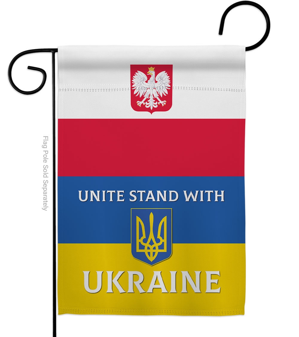 Poland Stand With Ukraine Garden Flag