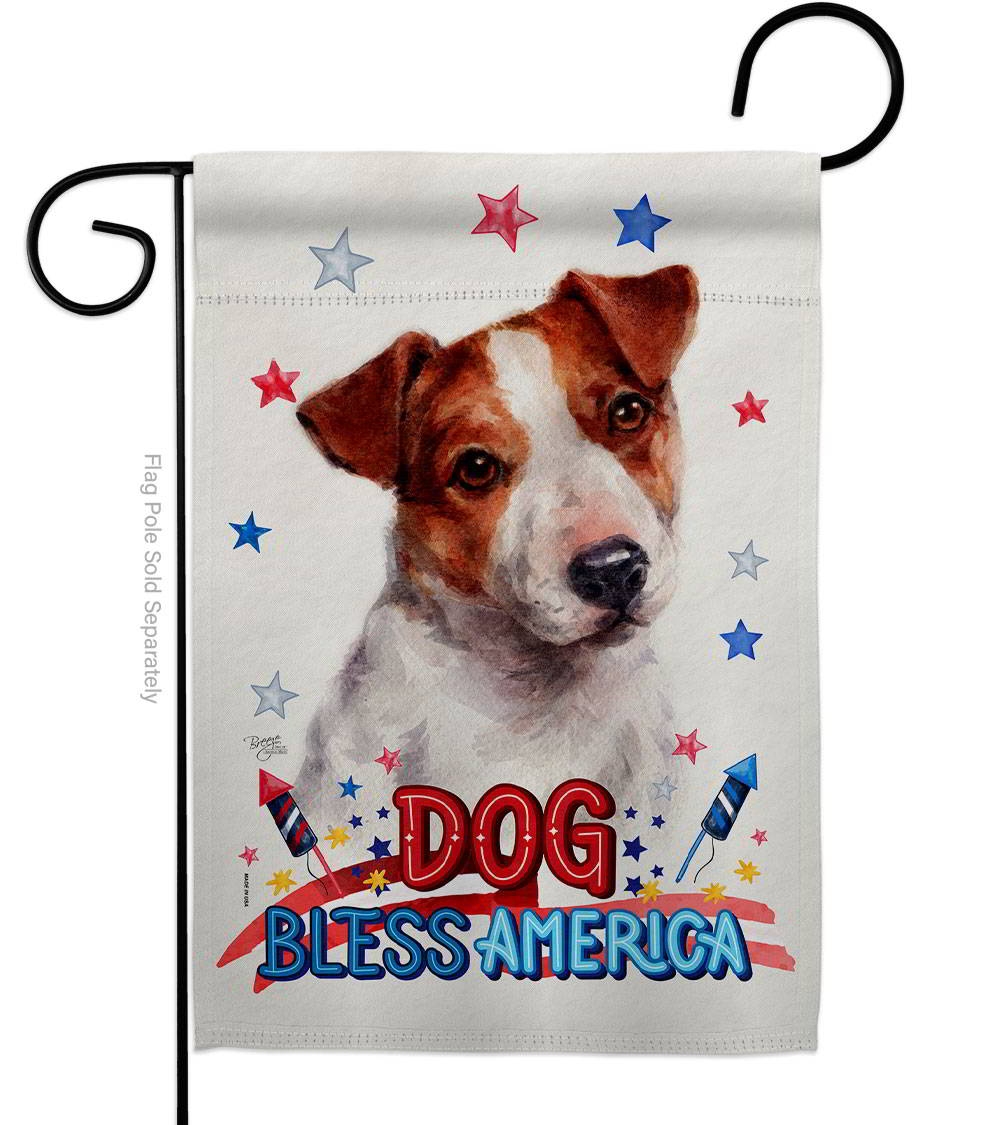 Patriotic Jack Russell Terrier Garden Flag