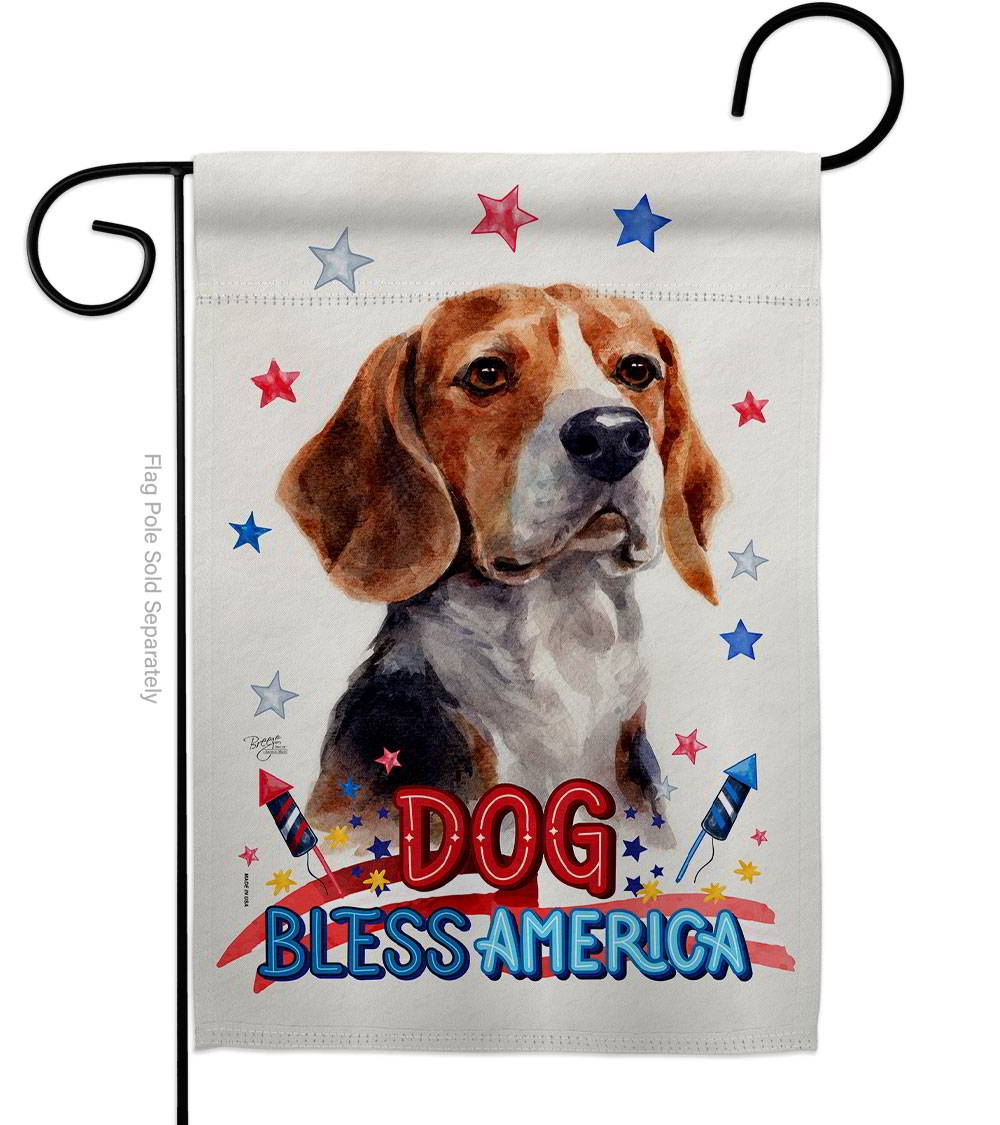 Patriotic Beagle Hound Garden Flag