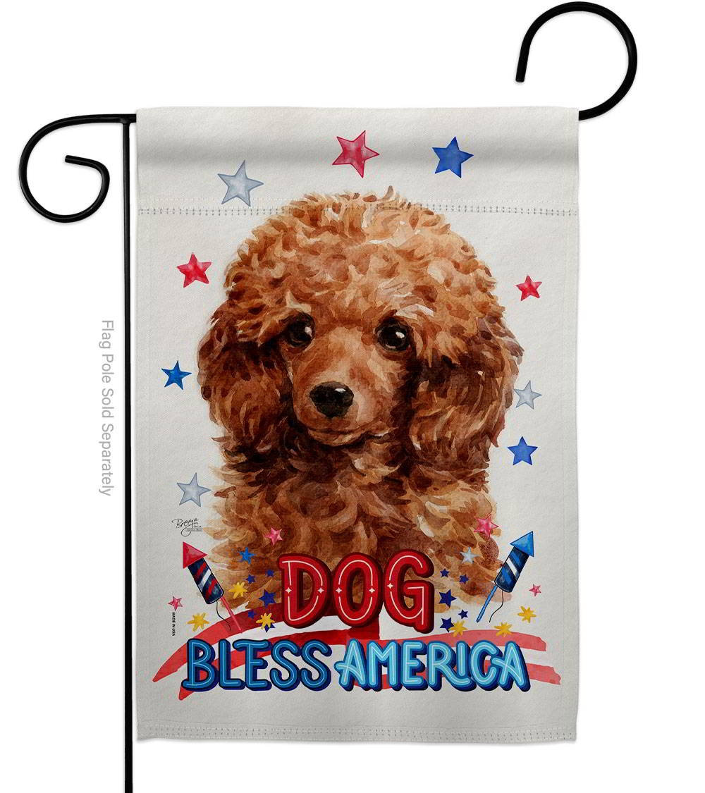 Patriotic Miniature Poodle Garden Flag