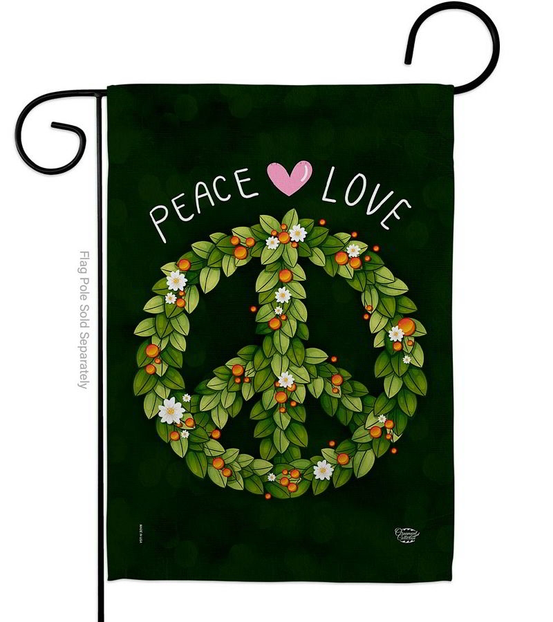 Peace Love Garden Flag