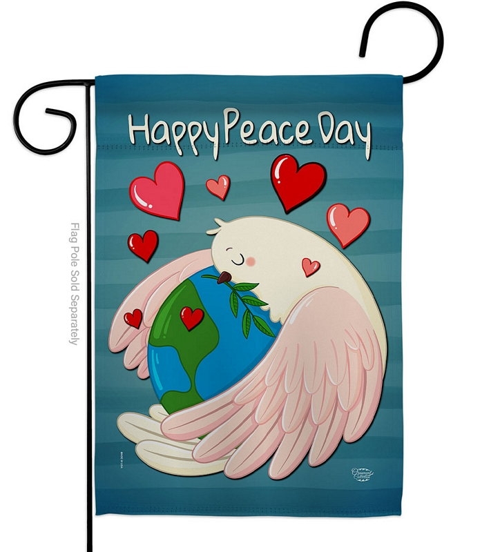 Happy Peace Day Garden Flag