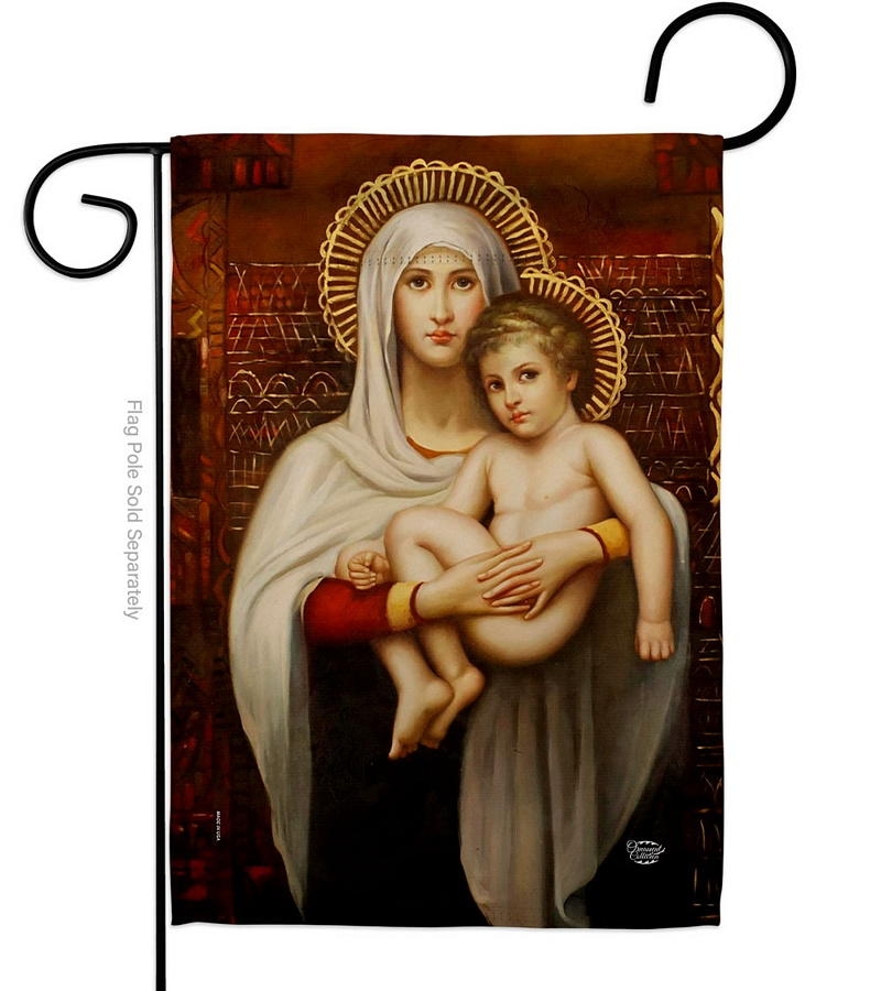 Renaissance Madonna And Child Garden Flag