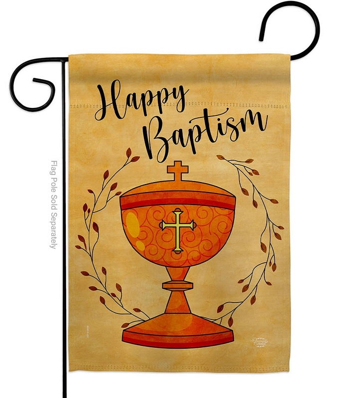 Happy Baptism Garden Flag