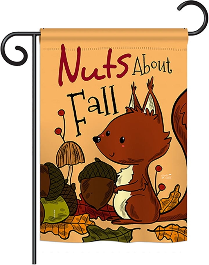 Nuts About Fall Garden Flag