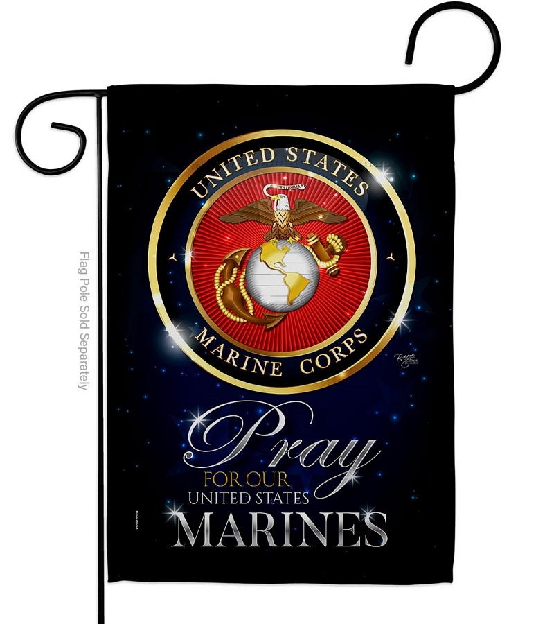 Pray United States Marines Garden Flag