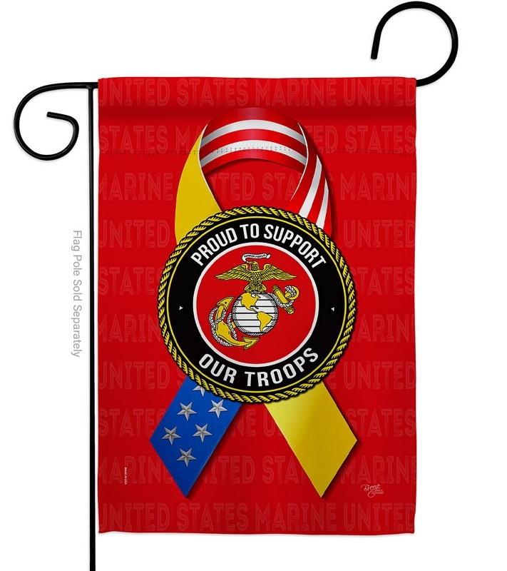 Support Marine Troops Garden Flag