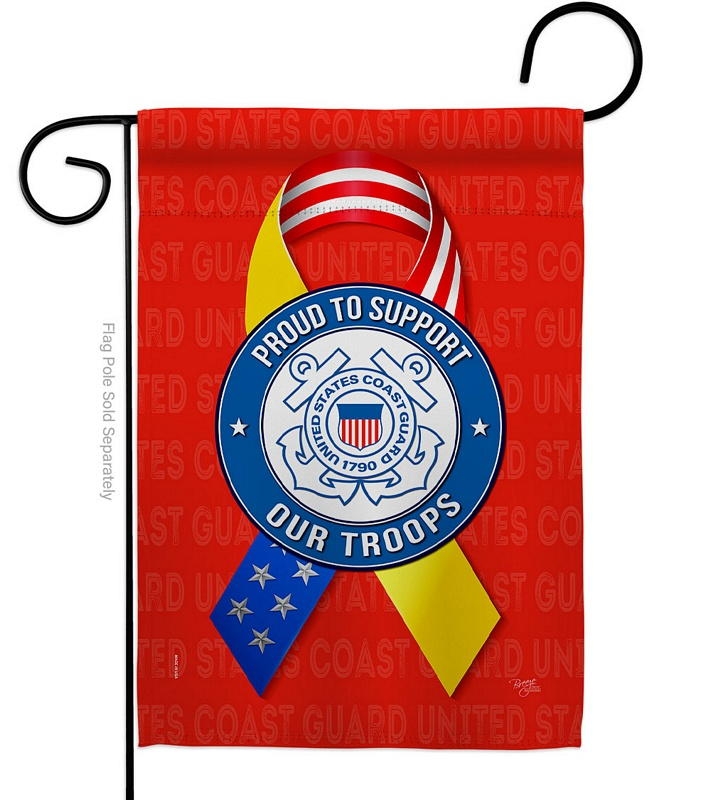 Support Coast Guard Troops Garden Flag