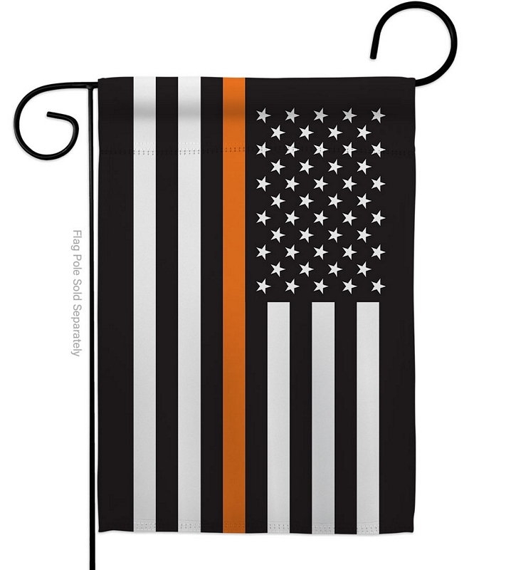 US Thin Orange Line Garden Flag
