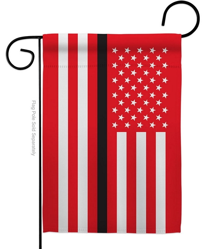 US Thin Black Line Garden Flag