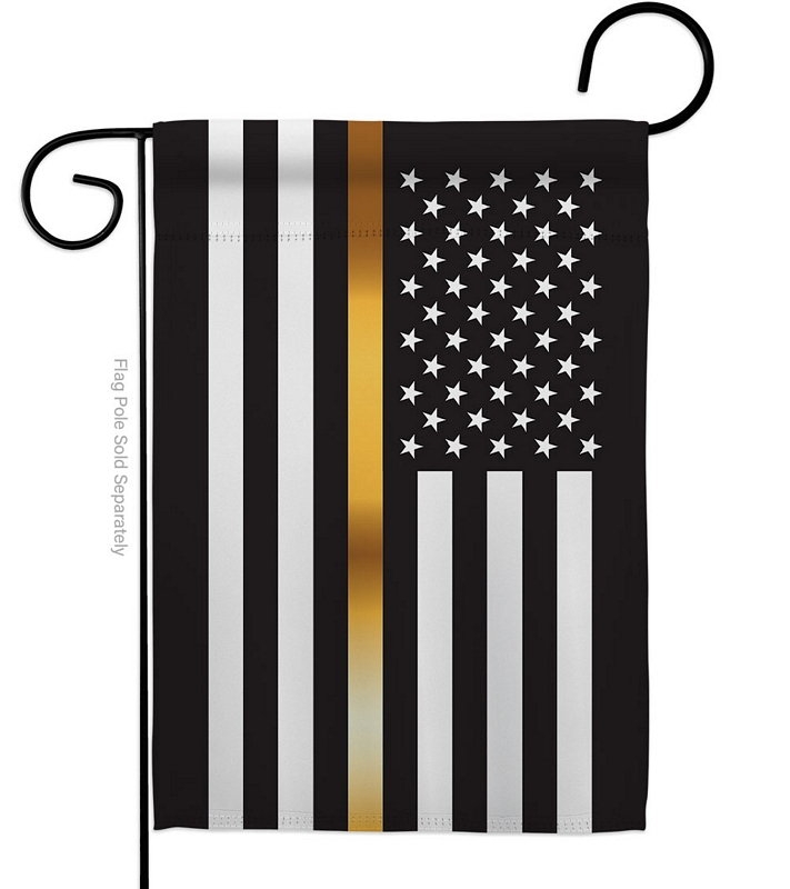 US Thin Gold Line Garden Flag