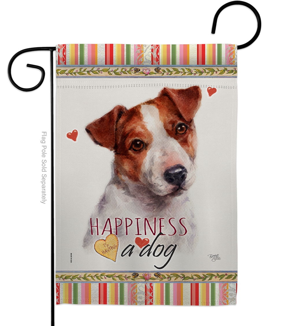 Jack Russell Terrier Happiness Garden Flag