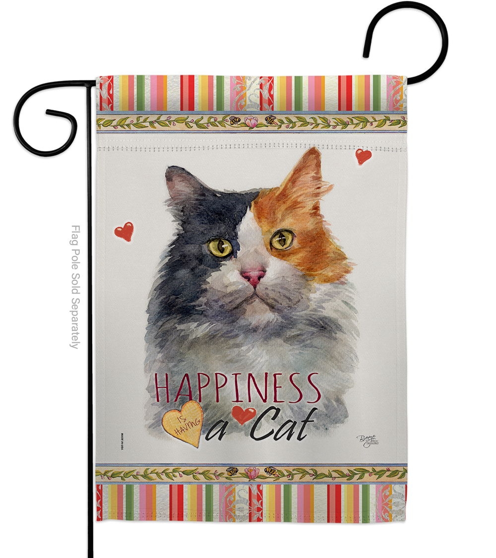 Long Hair Dilute Calico Happiness Garden Flag