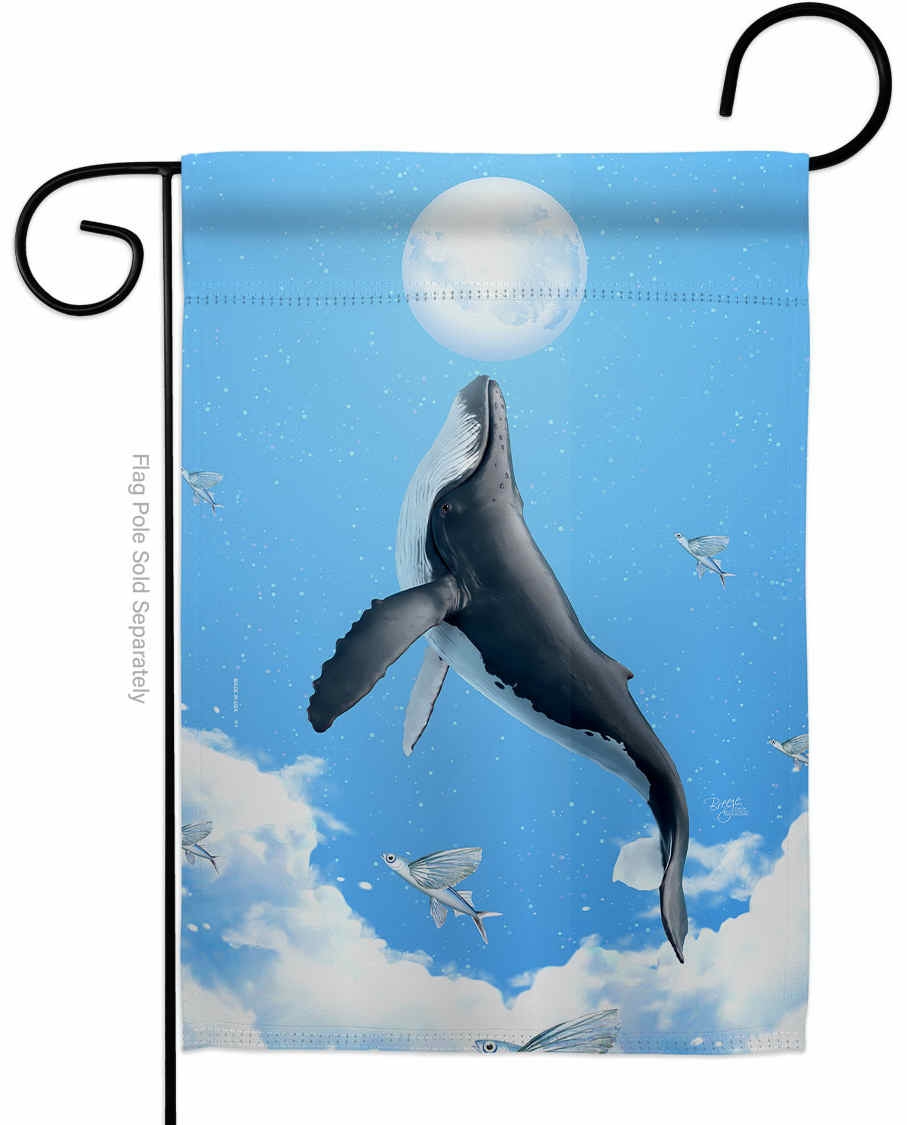 Flying Whale Garden Flag