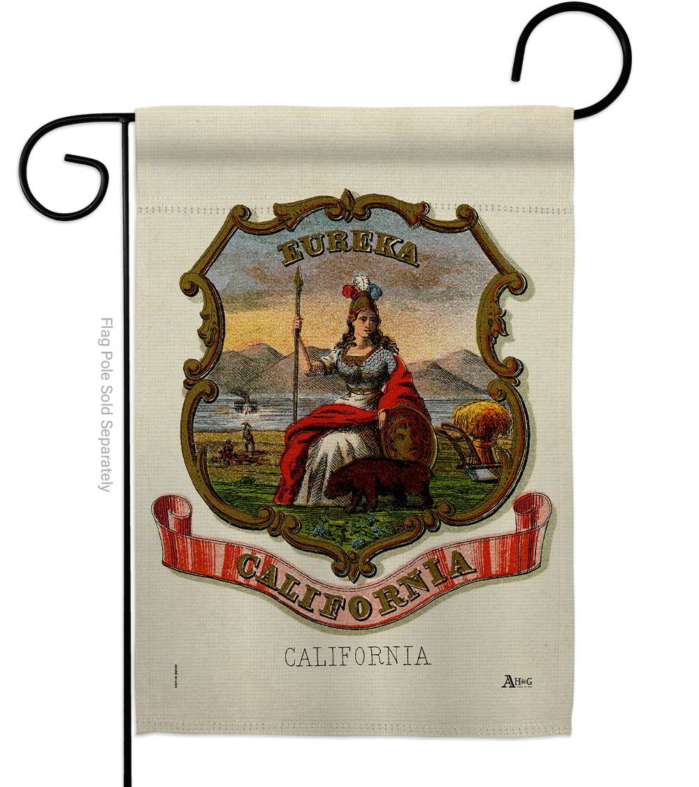 Coat Of Arms Of California Garden Flag