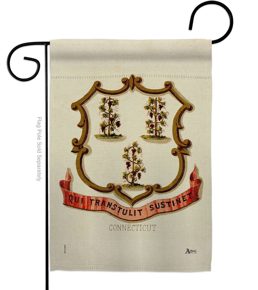 Coat Of Arms Of Connecticut Garden Flag