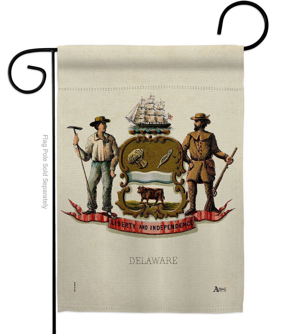 Coat Of Arms Of Delaware Garden Flag
