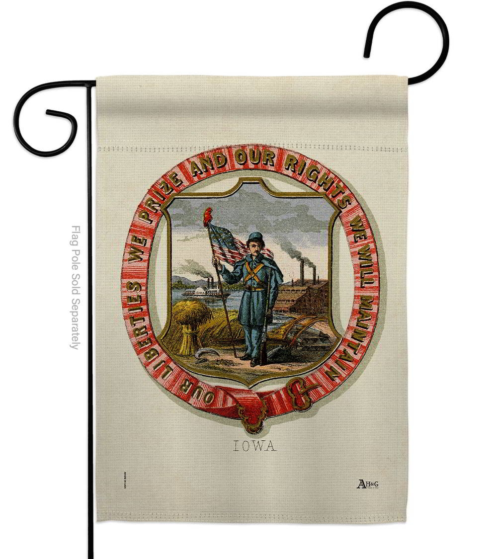 Coat Of Arms Of Iowa Garden Flag