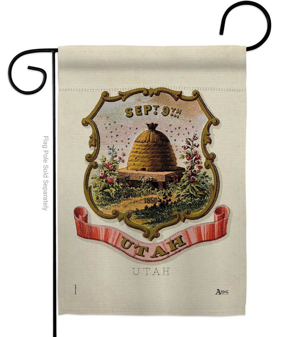 Coat Of Arms Of Utah Garden Flag