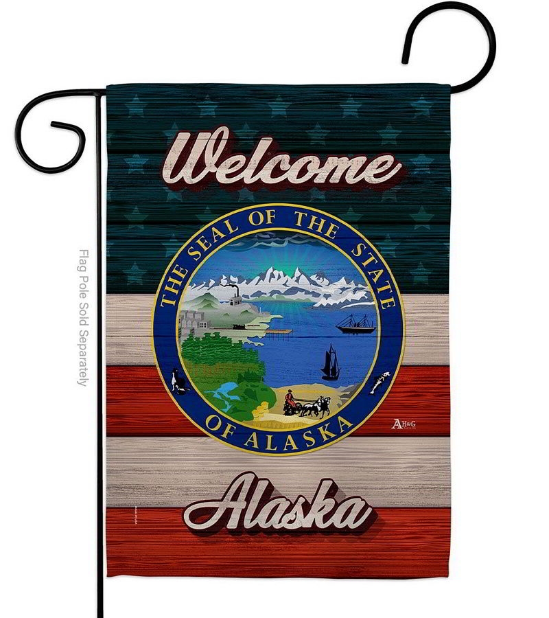 Welcome Alaska Garden Flag