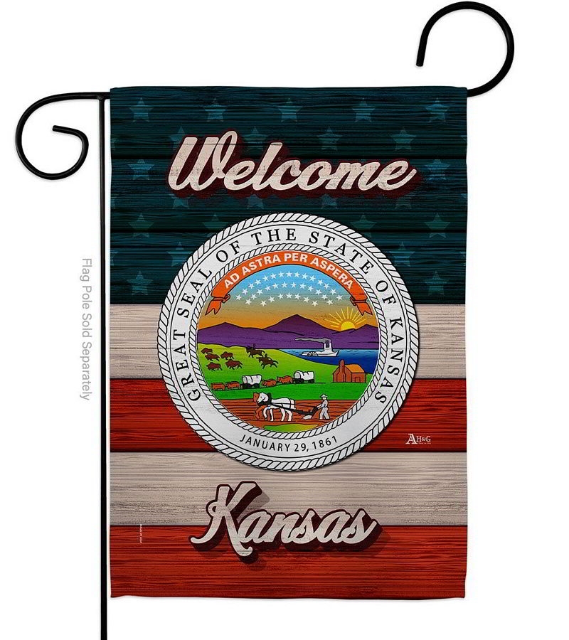 Welcome Kansas Garden Flag