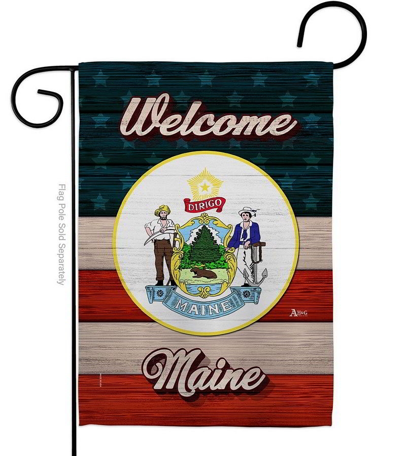Welcome Maine Garden Flag