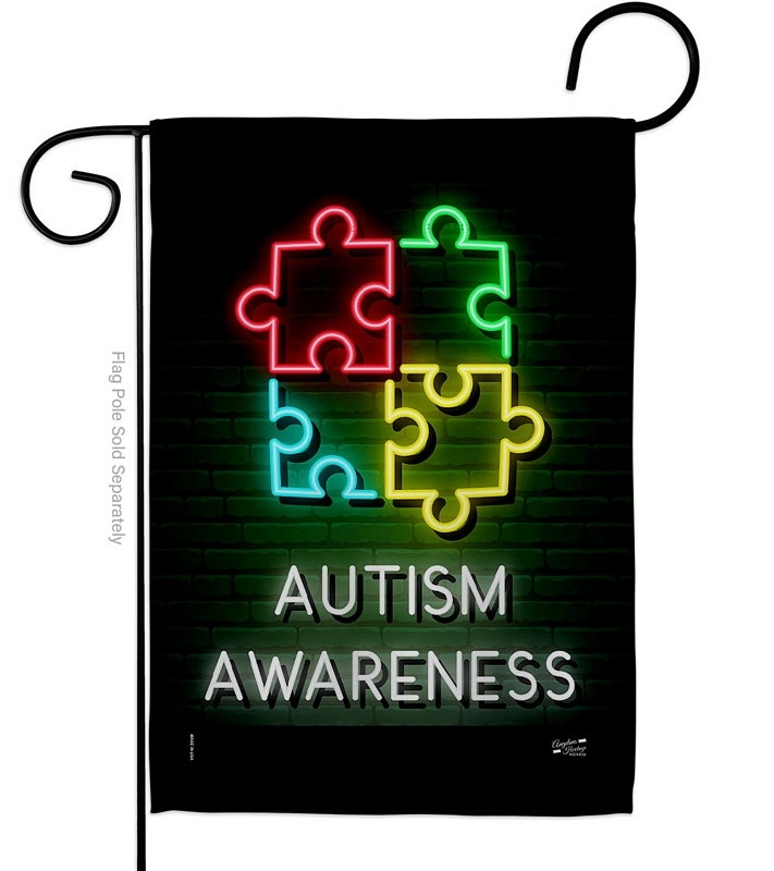 Neon Autism Garden Flag