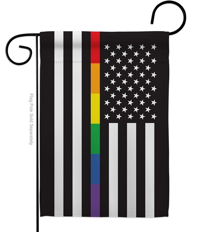 US Rainbow Thin Line Garden Flag