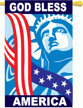 God Bless America House Flag