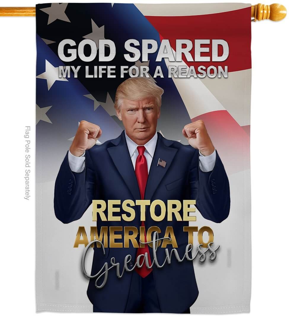 God Spared My Life For A Reason Trump House Flag