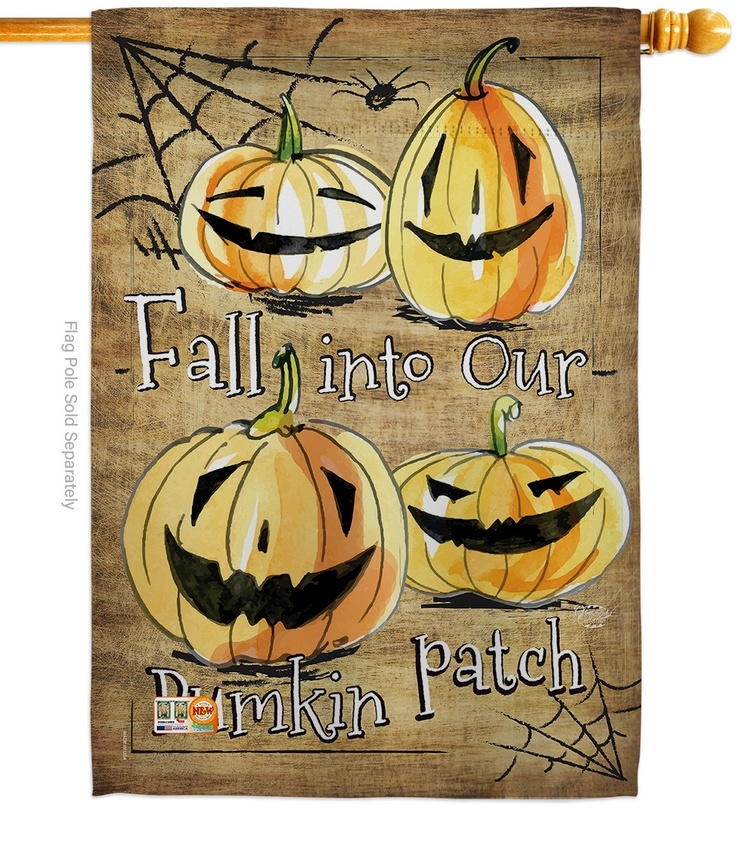 Fall Into Our Pumpkin Patch House Flag