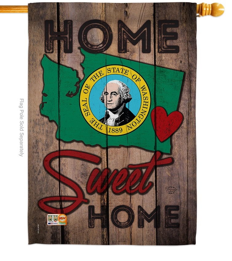 State Washington Home Sweet House Flag